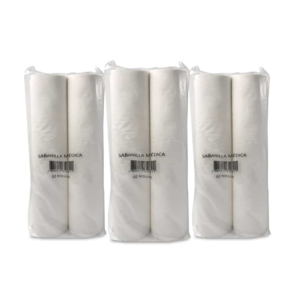 Sabanilla clínica papel gofrado prepicado - 6 rollos de 48 metros