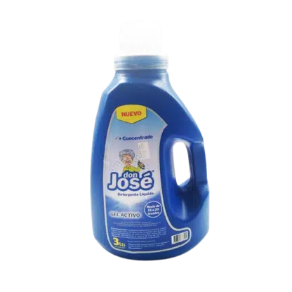 blue liquid detergent bottle, Don José, concentrated, 3 liters