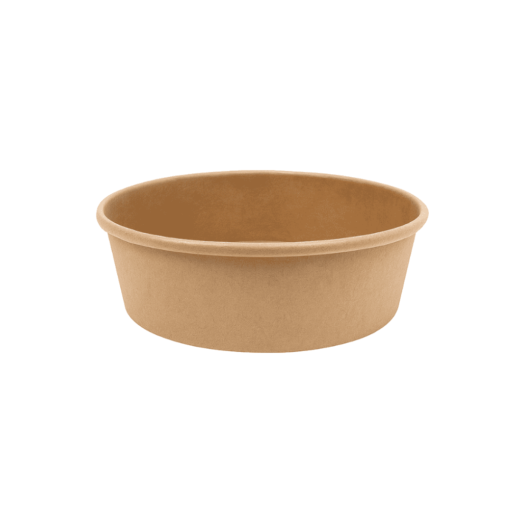 Plato bowl de cartón kraft impermeable 1,200 cc - Pack de 50 unidades