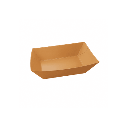 Bandeja rectangular café kraft impermeable tamaño chico 250 unidades