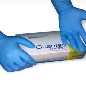 GUANTES DE NITRILO AZUL TALLA M CAJA DE 100 UNI