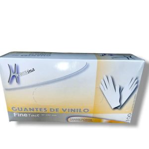 GUANTES DE VINIL TRANSPARENTE SIN POLVO  TALLA M CAJA DE 100 UNI