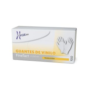 GUANTES DE VINIL TRANSPARENTE SIN POLVO  TALLA M CAJA DE 100 UNI