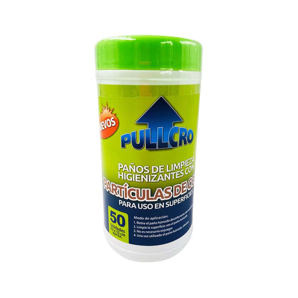 paños humedos desinfectantes con nano cobre 50 unidades pullcro