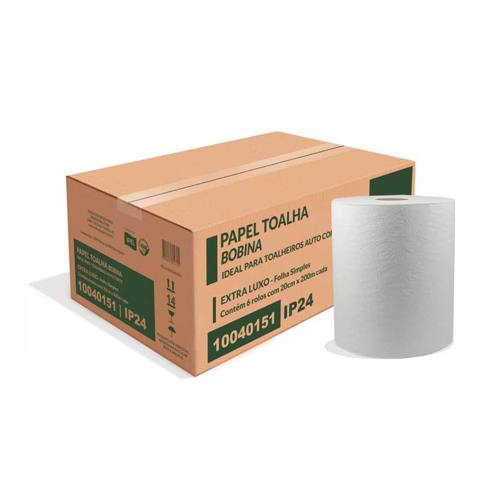 Toalla de papel bobina Ipel autocorte - 6 rollos de 200 metros